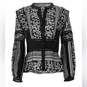 Sea New York Black and White Floral Blouse